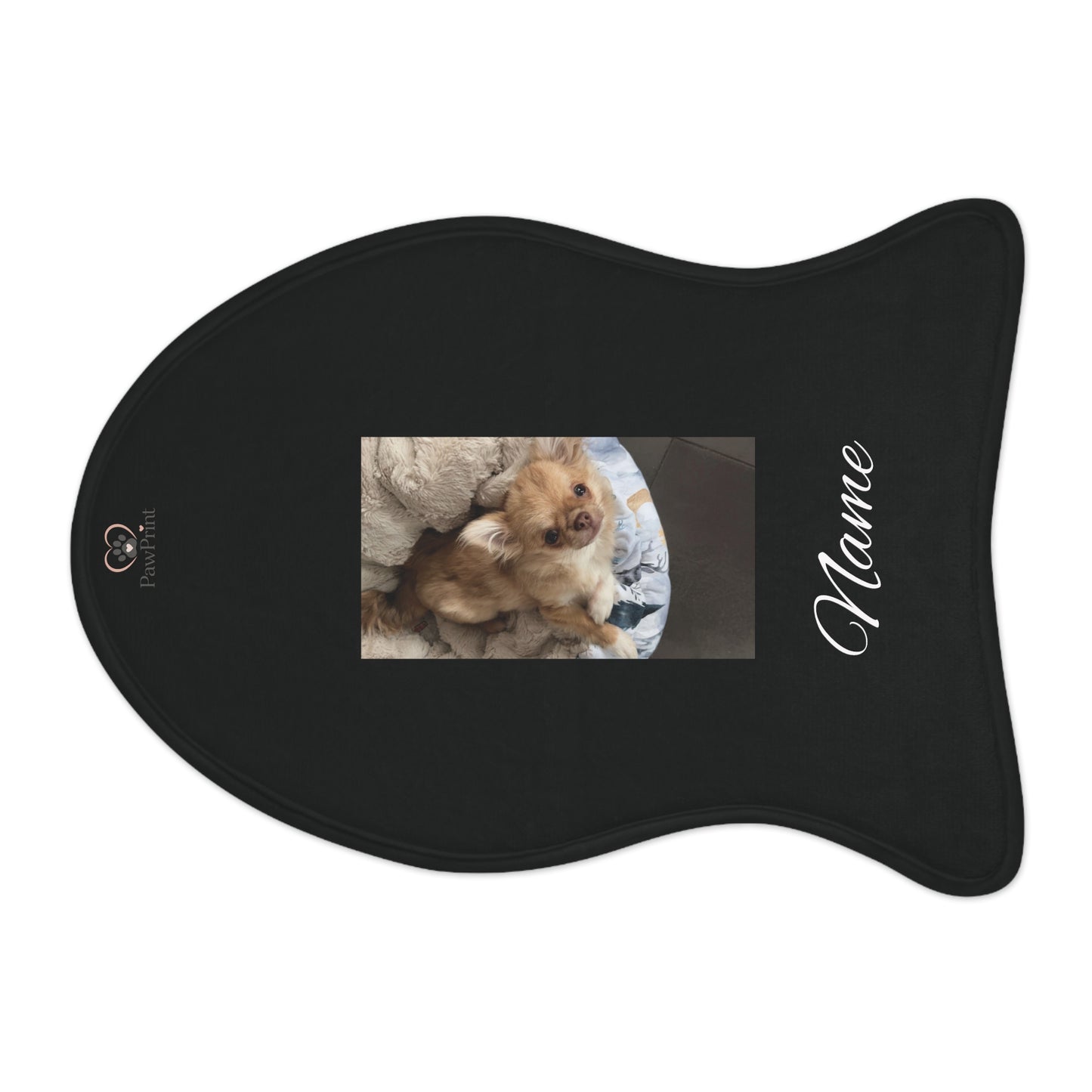 Personalisierte Unterlage mit Wunschfoto + Namen im Hochformat