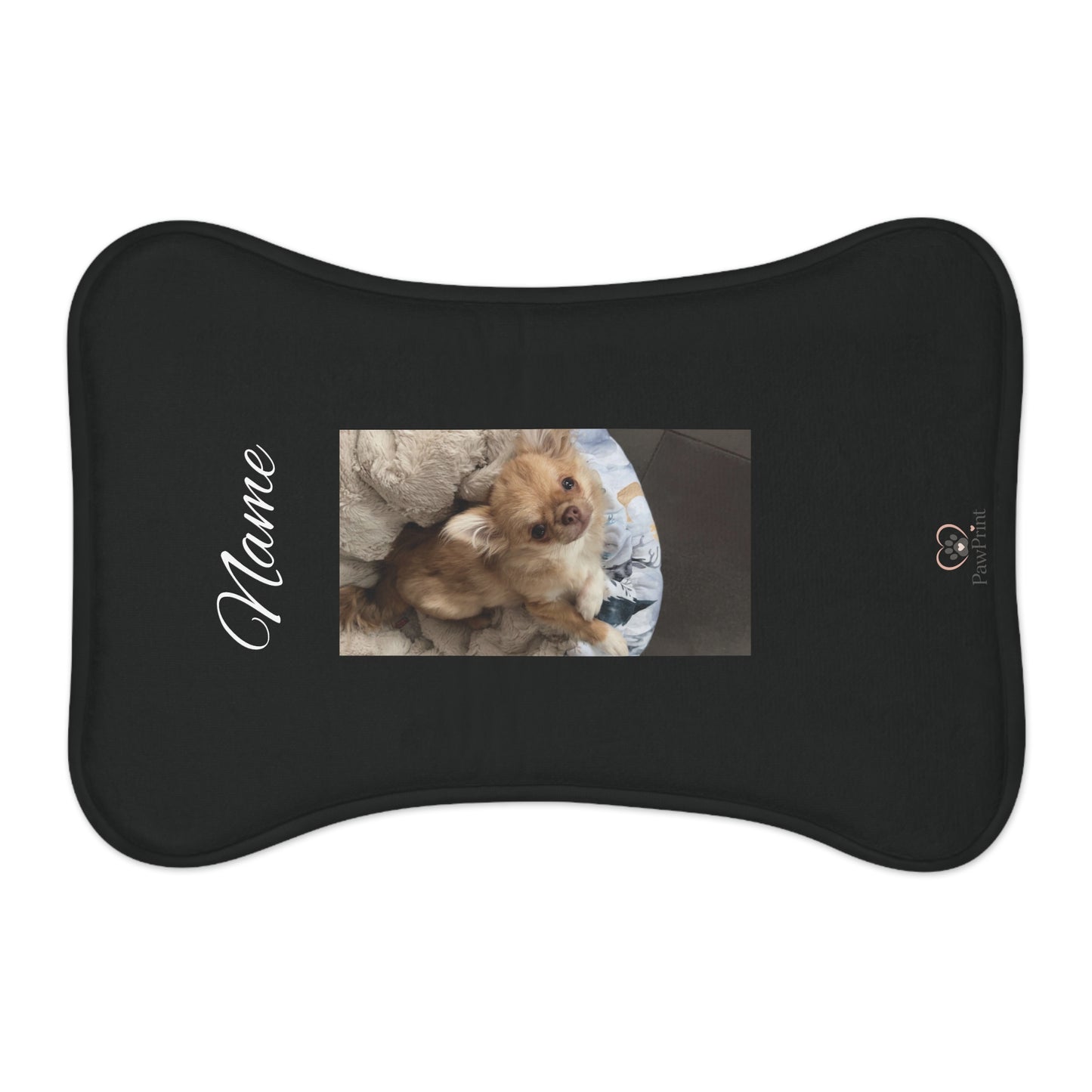 Personalisierte Unterlage mit Wunschfoto + Namen im Hochformat